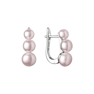 Cercei perle naturale roz pudra de argint cu tortita Trilogy DiAmanti SK20221EL_L-G (Argint 925‰ 3 g.)